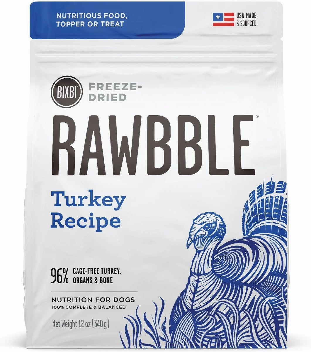 Bixbi Rawbble Freeze-Dried Turkey Recipe Dog Food