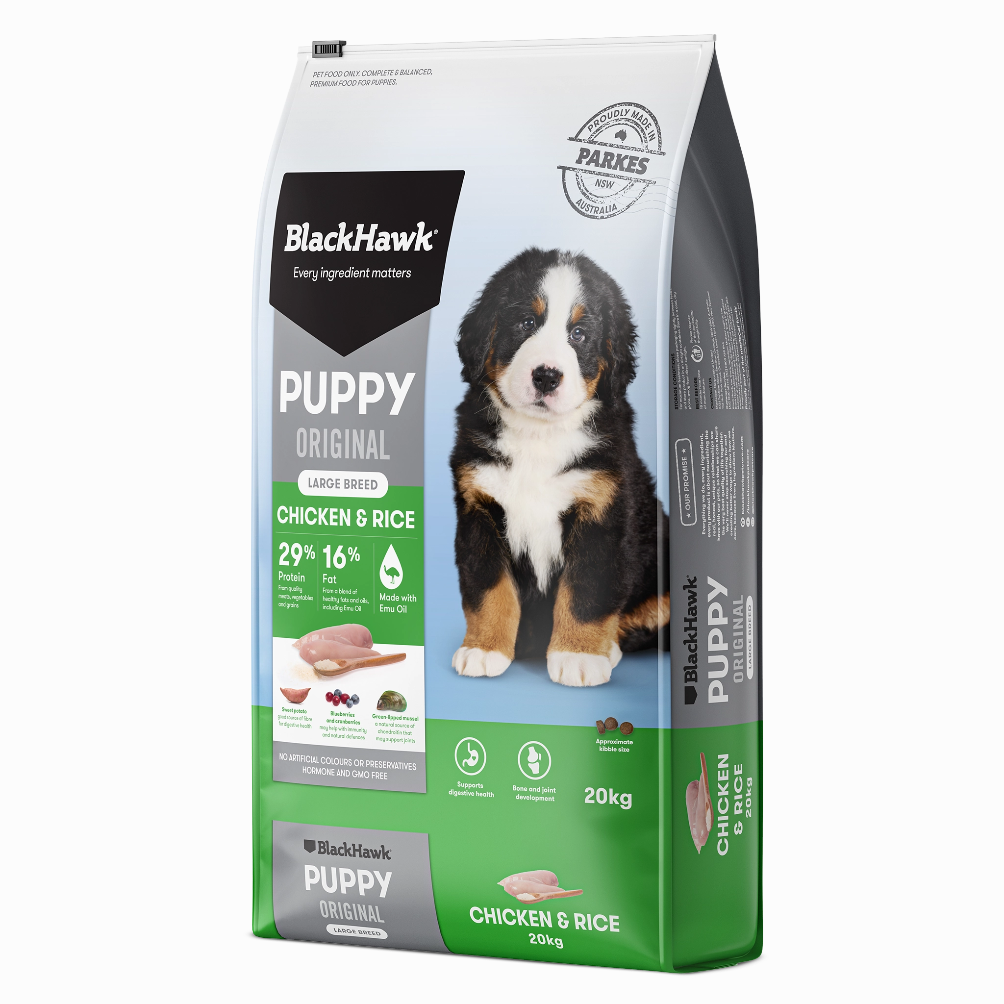 Black Hawk - Chicken & Rice Large Breed Puppy Dry Food (20kg)