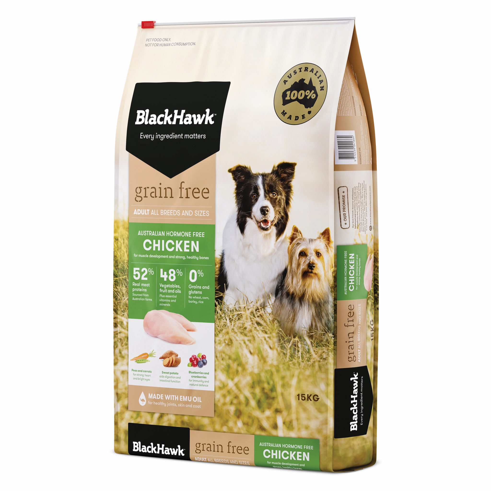 Black Hawk - Grain Free Chicken Dog Dry Food (15kg)