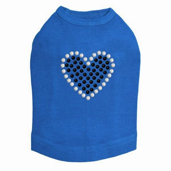 Black Heart Rhinestone Dog Tank