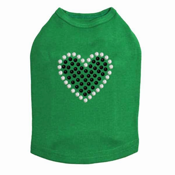 Black Heart Rhinestone Dog Tank