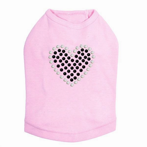 Black Heart Rhinestone Dog Tank