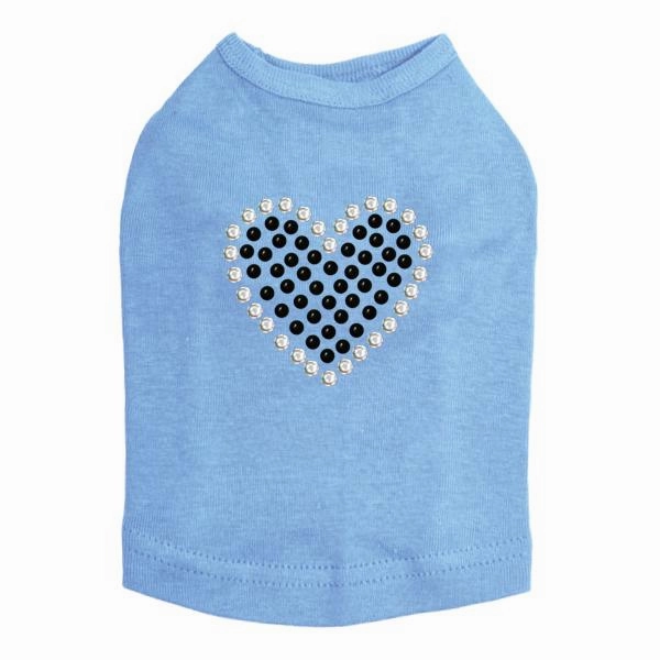 Black Heart Rhinestone Dog Tank