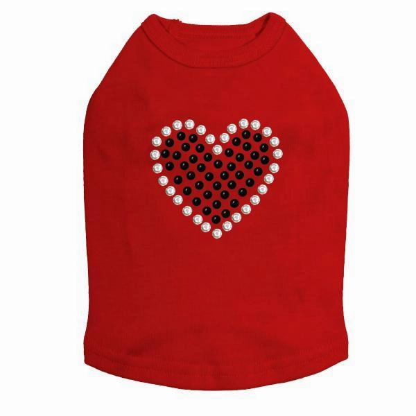 Black Heart Rhinestone Dog Tank