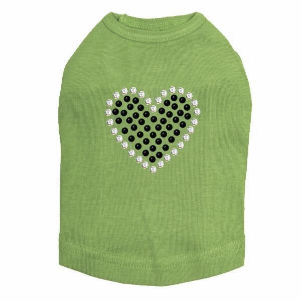 Black Heart Rhinestone Dog Tank