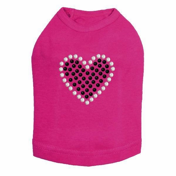 Black Heart Rhinestone Dog Tank