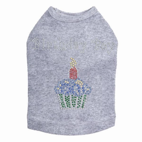 Blue Cupcake Rhinestone Dog Tank