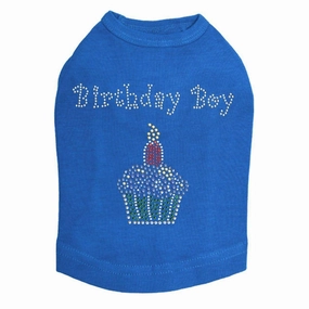 Blue Cupcake Rhinestone Dog Tank