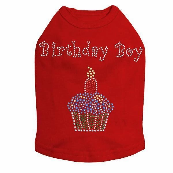 Blue Cupcake Rhinestone Dog Tank