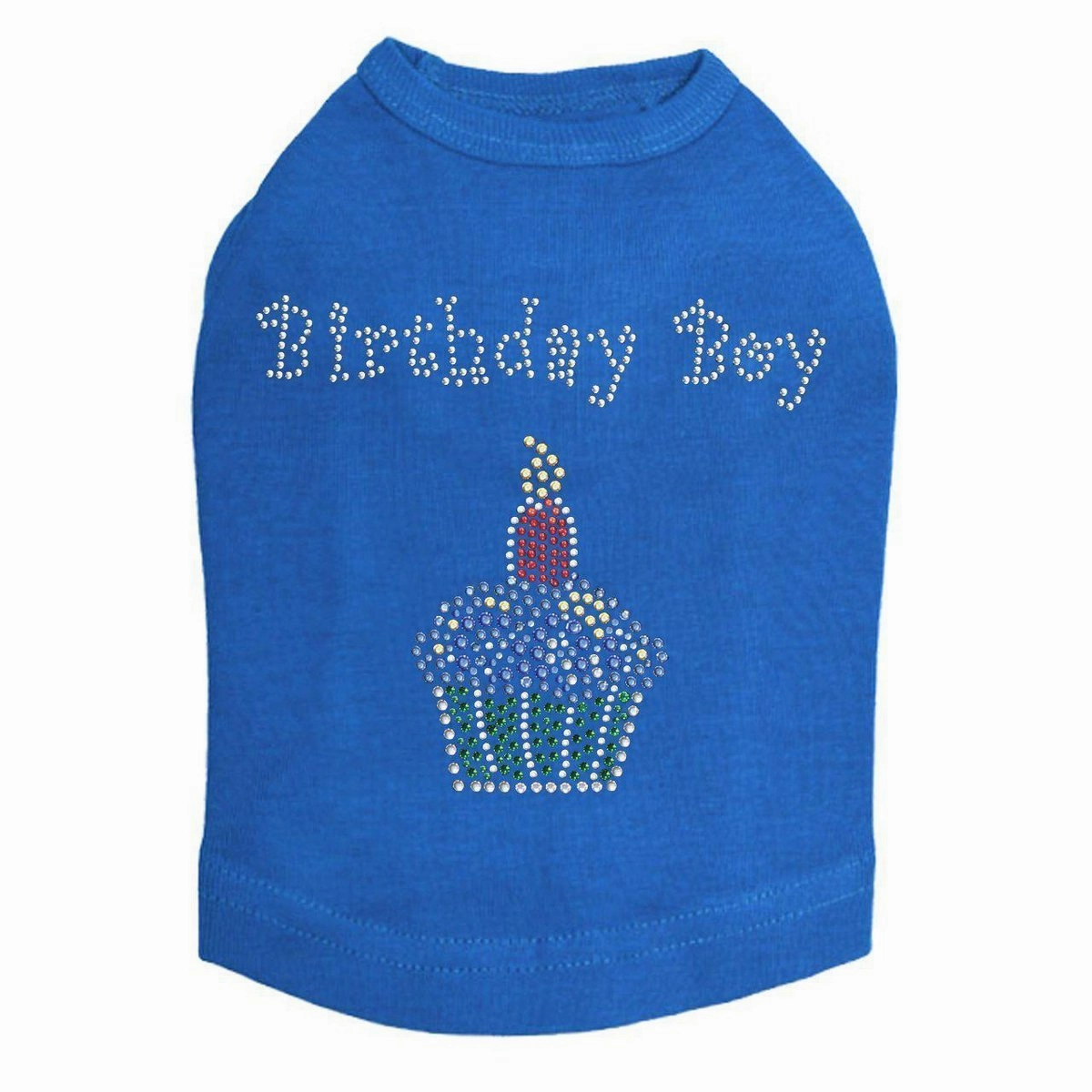 Blue Cupcake Rhinestone Dog Tank