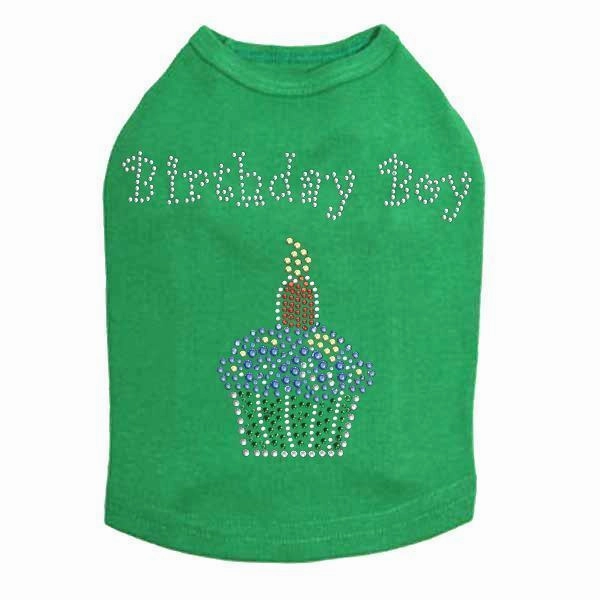 Blue Cupcake Rhinestone Dog Tank