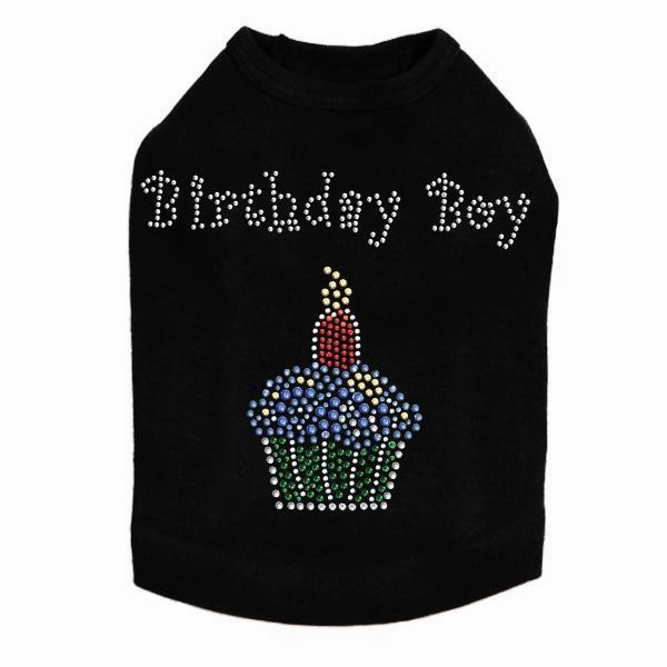Blue Cupcake Rhinestone Dog Tank