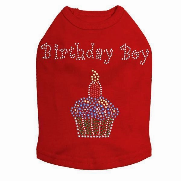Blue Cupcake Rhinestone Dog Tank