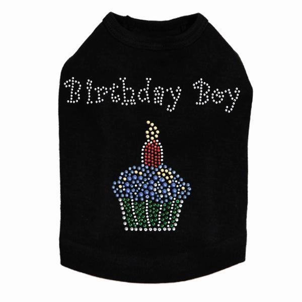 Blue Cupcake Rhinestone Dog Tank