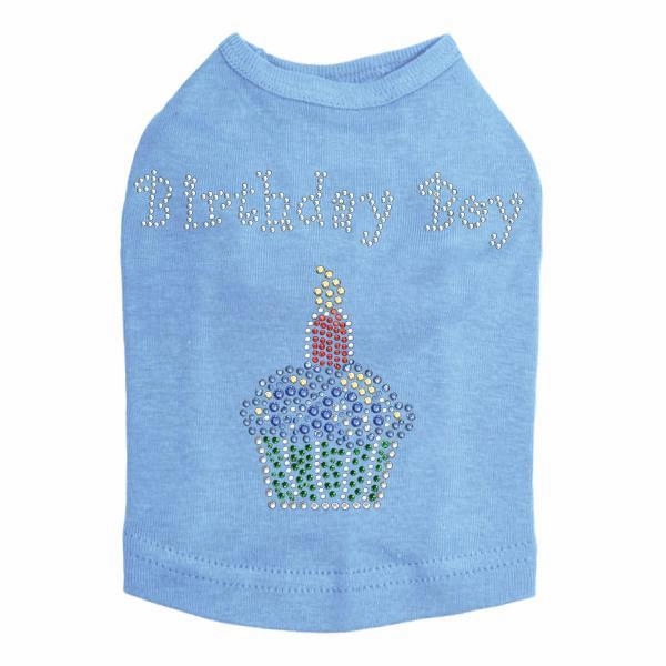 Blue Cupcake Rhinestone Dog Tank