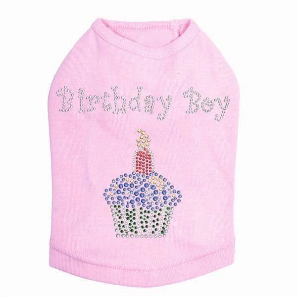 Blue Cupcake Rhinestone Dog Tank