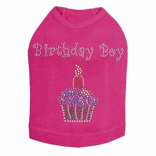 Blue Cupcake Rhinestone Dog Tank