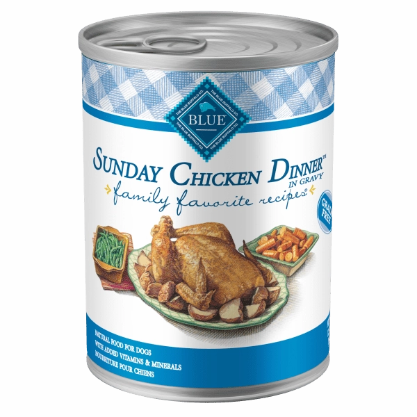 BLUE Family Favorite Recipes Sunday Chicken Dinner Canned Dog Food