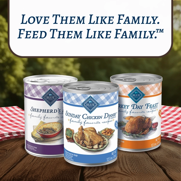 BLUE Family Favorite Recipes Sunday Chicken Dinner Canned Dog Food