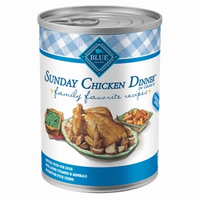 BLUE Family Favorite Recipes Sunday Chicken Dinner Canned Dog Food