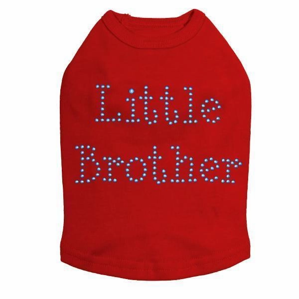 Blue Little Brother Rhinestone Dog Tank