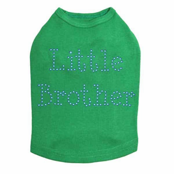 Blue Little Brother Rhinestone Dog Tank