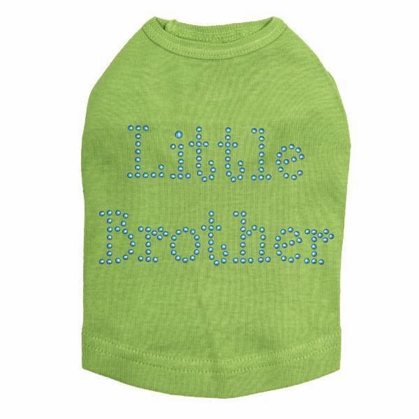 Blue Little Brother Rhinestone Dog Tank