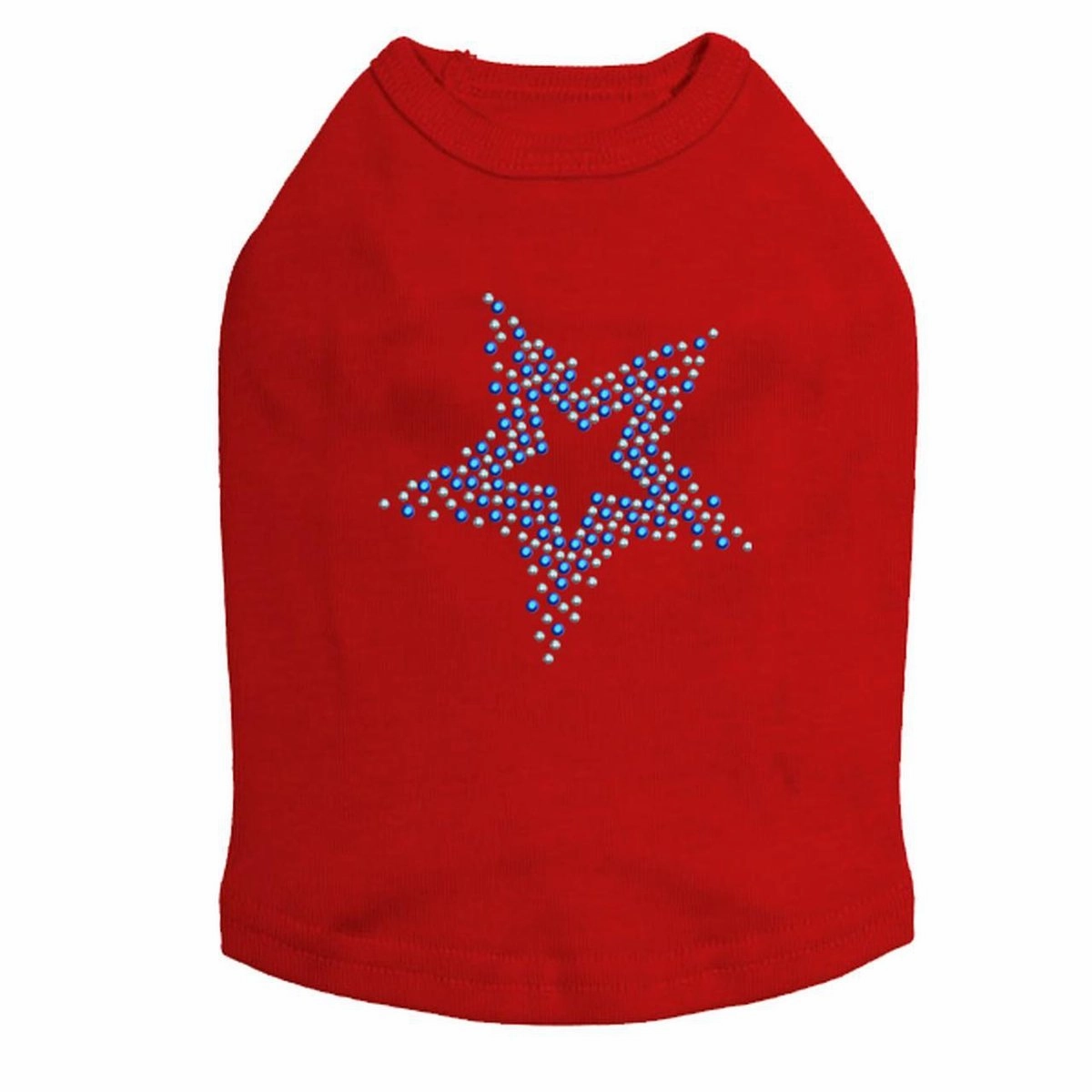 Blue Star Rhinestone Dog Tank