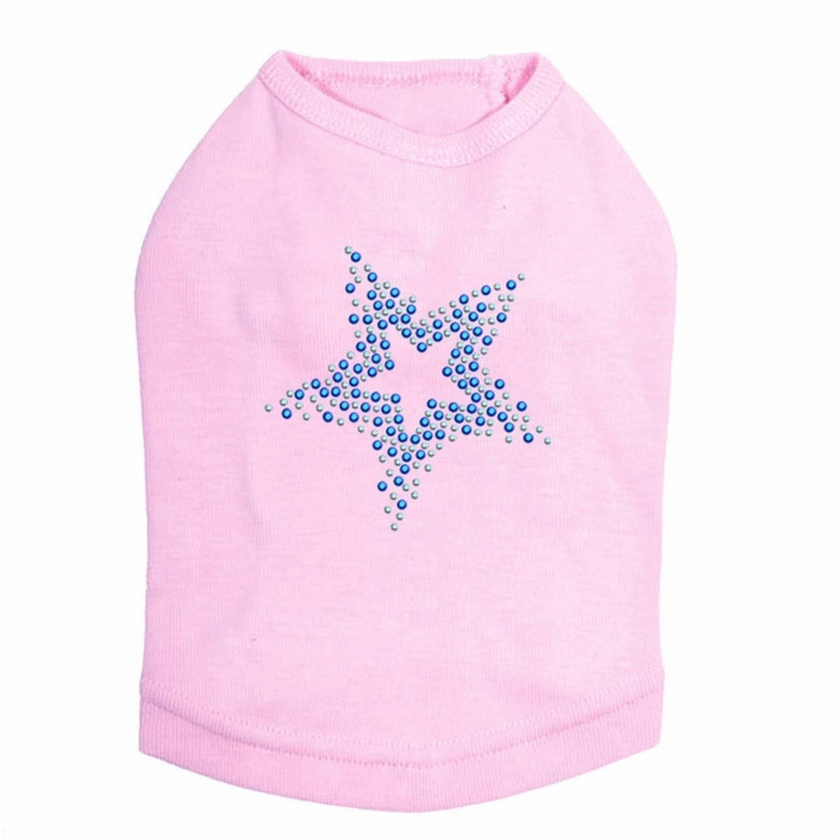 Blue Star Rhinestone Dog Tank