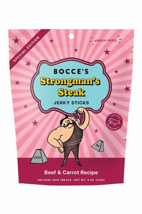 Bocce's Circus Strongman's Steak Jerky Dog Treats