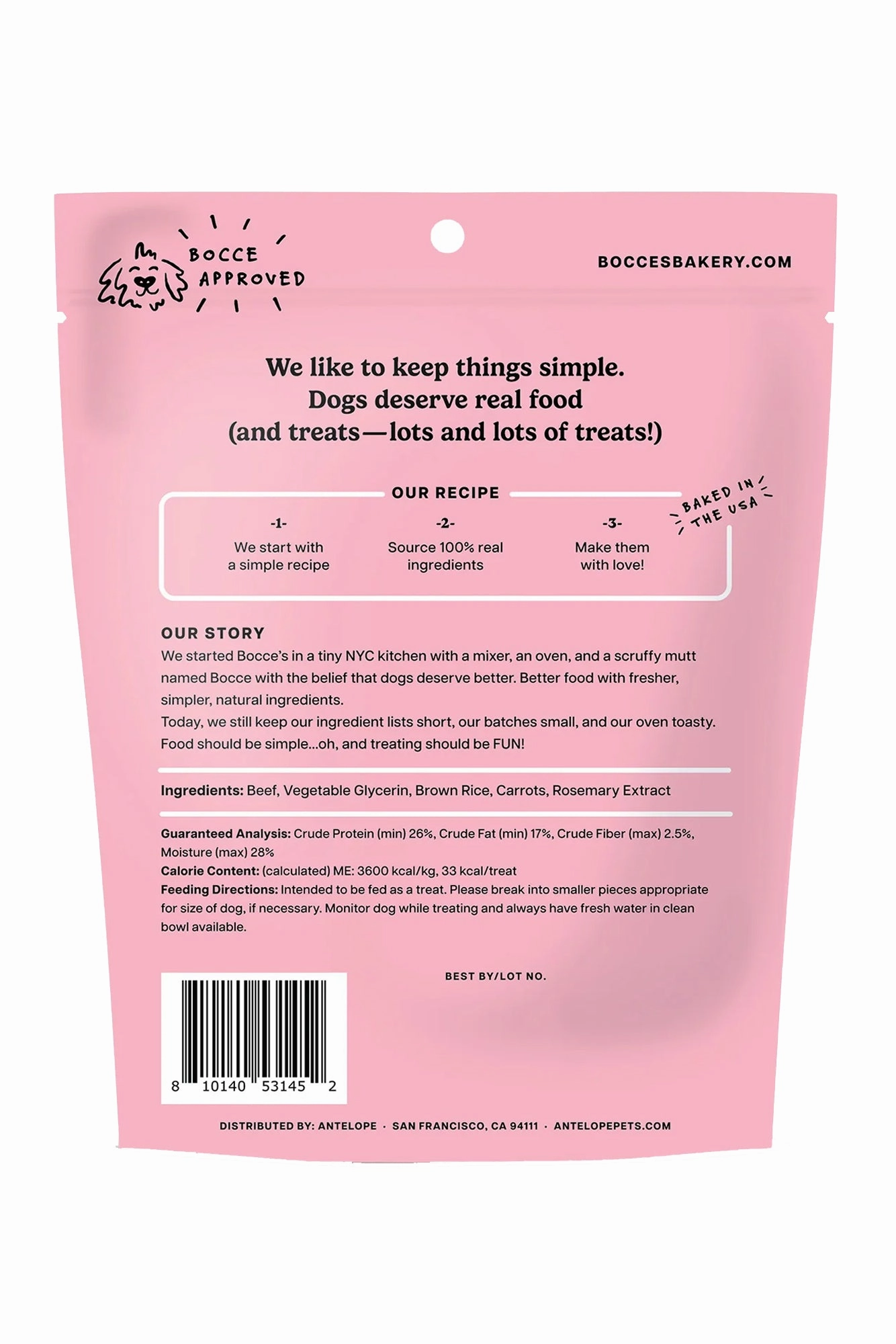 Bocce's Circus Strongman's Steak Jerky Dog Treats