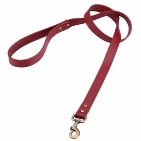 Boho Red Leather Dog Leash