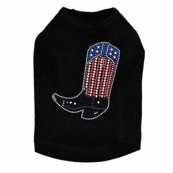 Boot Rhinestone Dog Tank