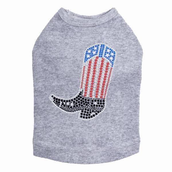 Boot Rhinestone Dog Tank