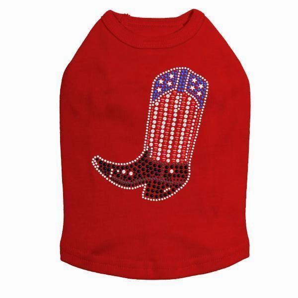 Boot Rhinestone Dog Tank