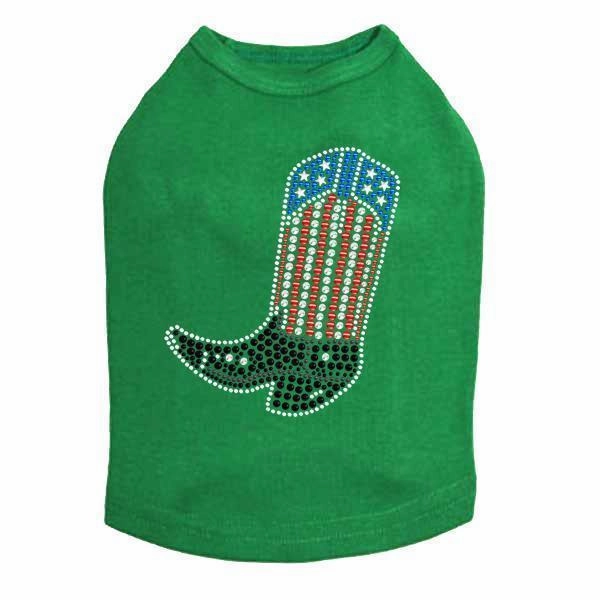 Boot Rhinestone Dog Tank