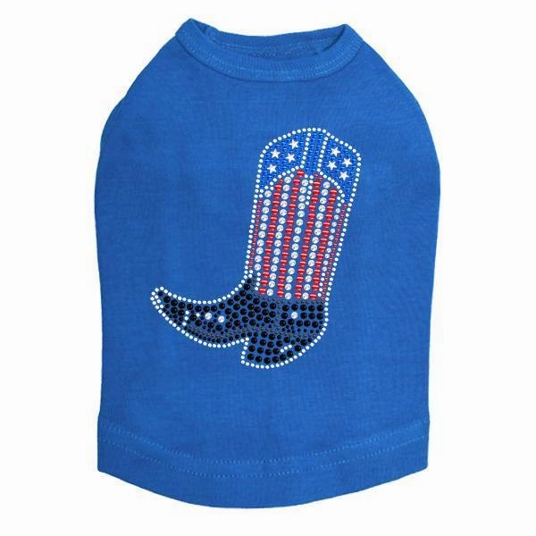 Boot Rhinestone Dog Tank