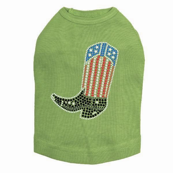 Boot Rhinestone Dog Tank