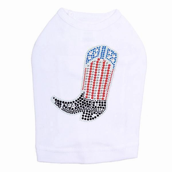 Boot Rhinestone Dog Tank