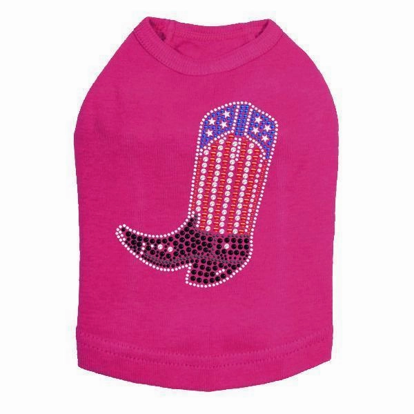 Boot Rhinestone Dog Tank