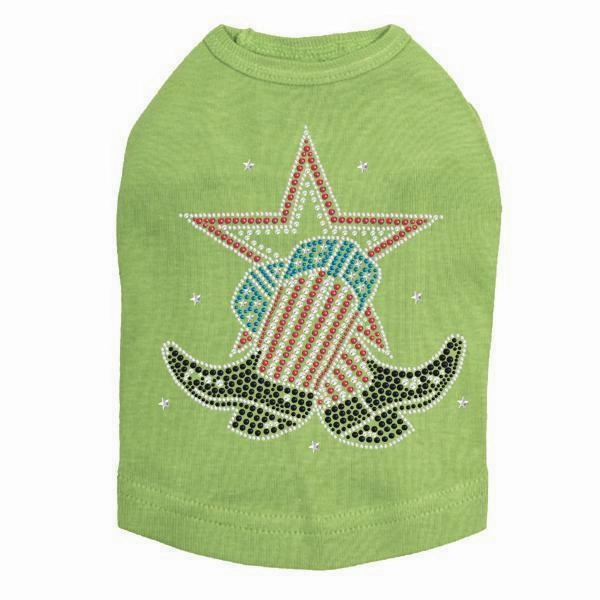 Boots With Star Rhinestone Dog Tank