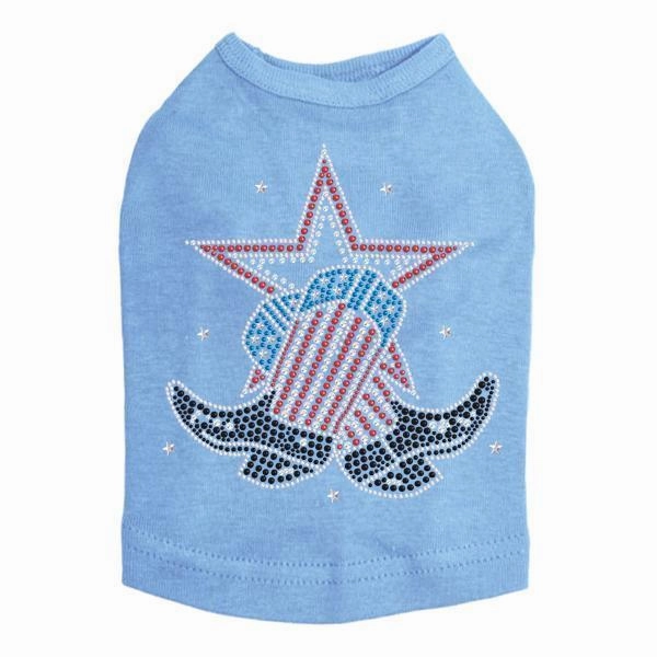 Boots With Star Rhinestone Dog Tank