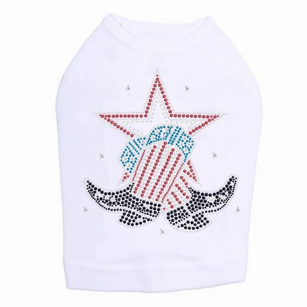 Boots With Star Rhinestone Dog Tank