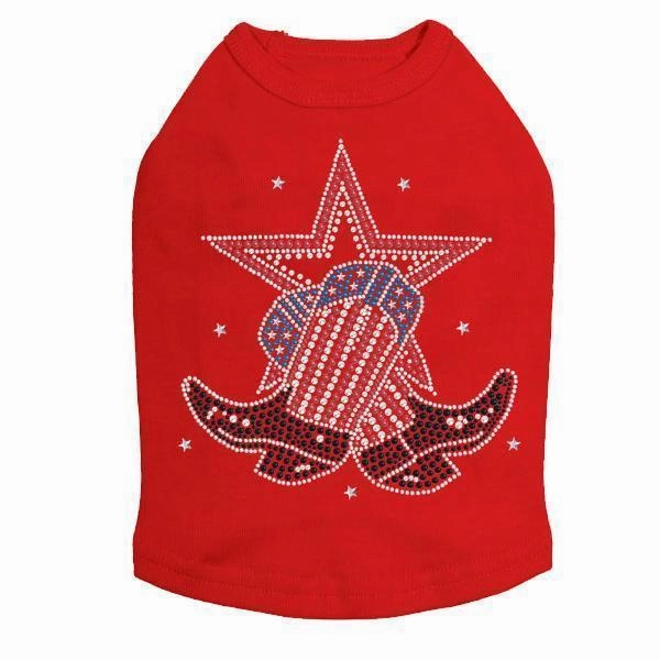 Boots With Star Rhinestone Dog Tank