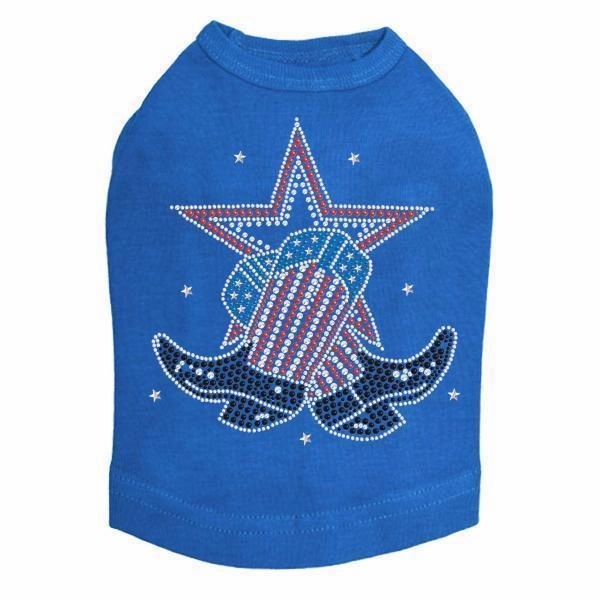 Boots With Star Rhinestone Dog Tank