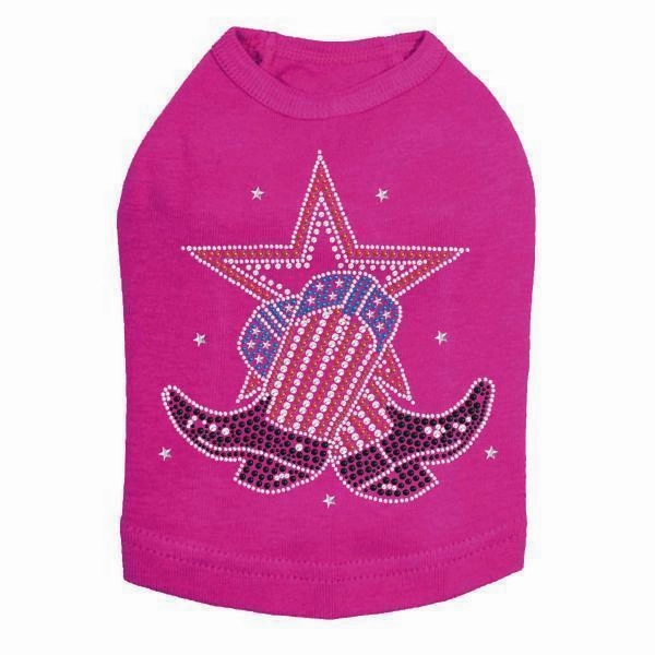 Boots With Star Rhinestone Dog Tank