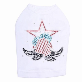 Boots With Star Rhinestone Dog Tank