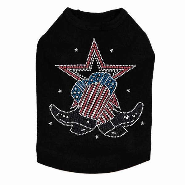 Boots With Star Rhinestone Dog Tank