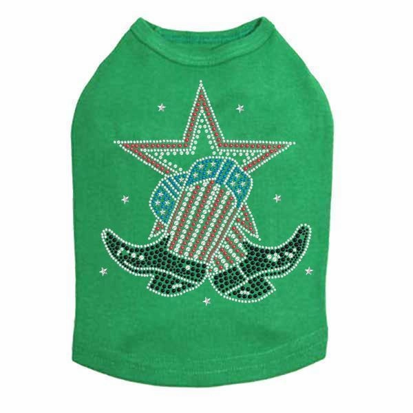 Boots With Star Rhinestone Dog Tank