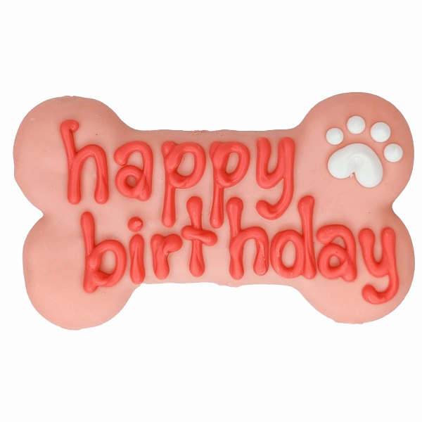 Bosco and Roxy's Birthday | Pink Happy Birthday 6" Bone